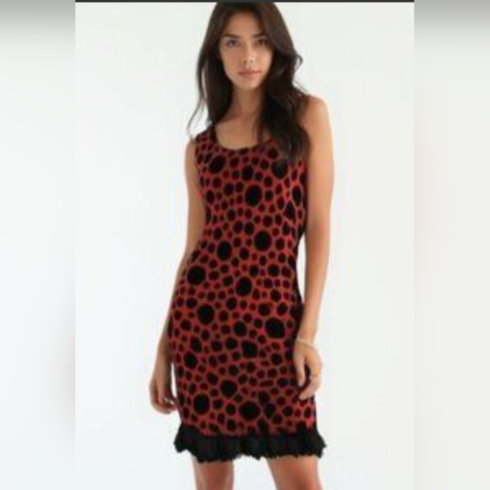 Stunning Veeko Red and Black Polka Dot Dress. S/M